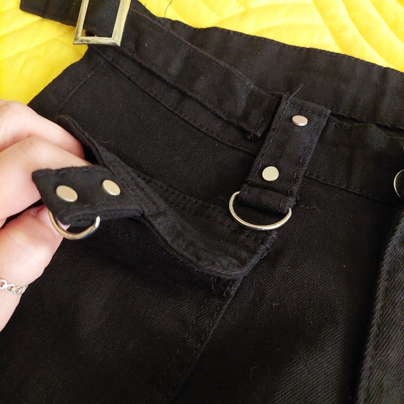 Goth N'Rock Denim Cargo with Rings & Zippers - Picture 8 of 10